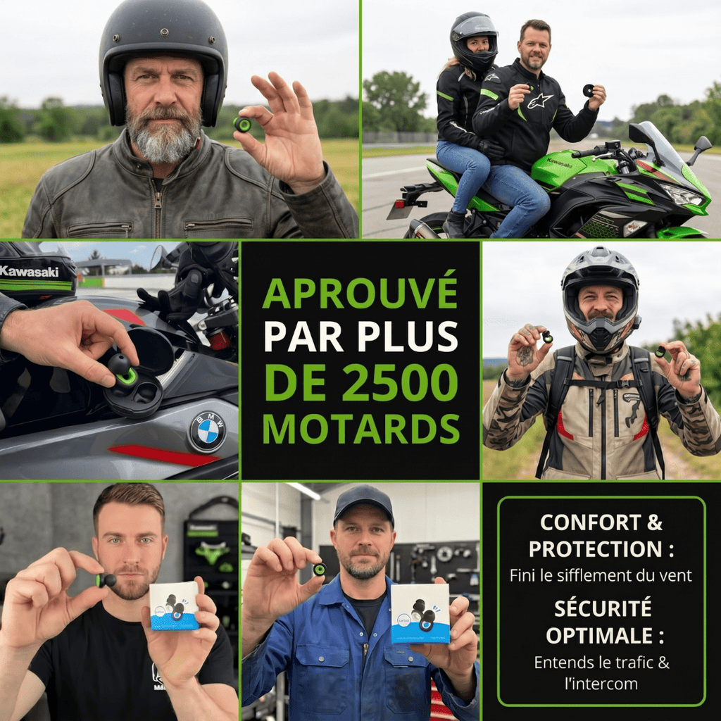 Bouchons d'oreilles pour motard
